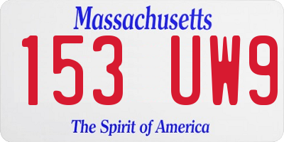 MA license plate 153UW9
