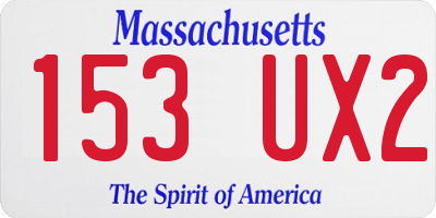 MA license plate 153UX2