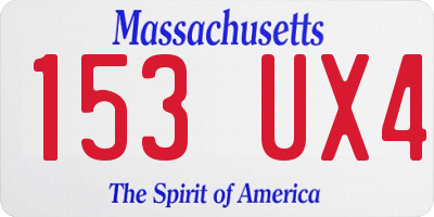 MA license plate 153UX4