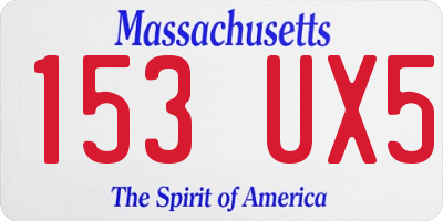MA license plate 153UX5