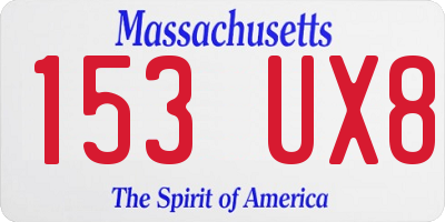 MA license plate 153UX8