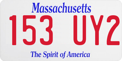 MA license plate 153UY2