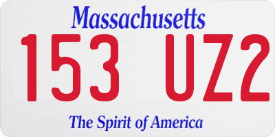 MA license plate 153UZ2