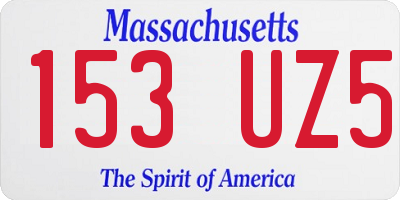 MA license plate 153UZ5