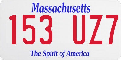 MA license plate 153UZ7