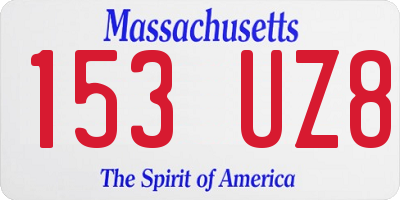 MA license plate 153UZ8