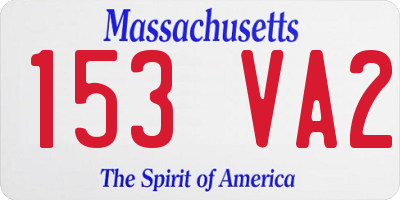 MA license plate 153VA2