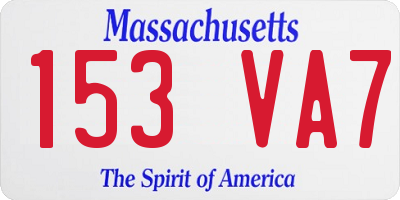 MA license plate 153VA7