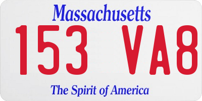 MA license plate 153VA8