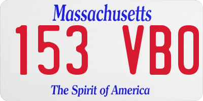 MA license plate 153VB0