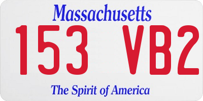 MA license plate 153VB2