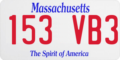 MA license plate 153VB3