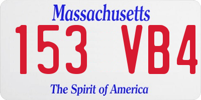 MA license plate 153VB4