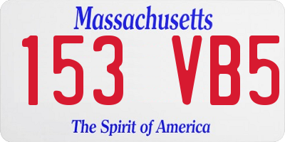 MA license plate 153VB5