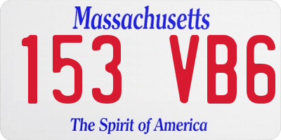 MA license plate 153VB6