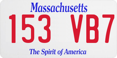 MA license plate 153VB7