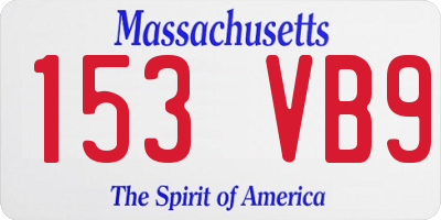 MA license plate 153VB9