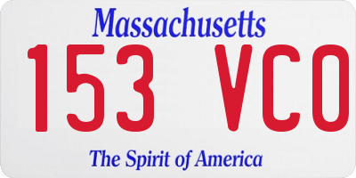 MA license plate 153VC0