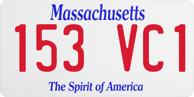 MA license plate 153VC1