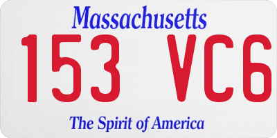 MA license plate 153VC6