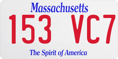 MA license plate 153VC7