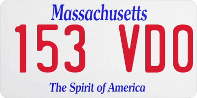 MA license plate 153VD0