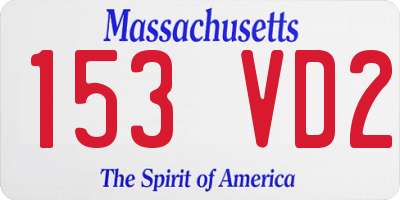 MA license plate 153VD2
