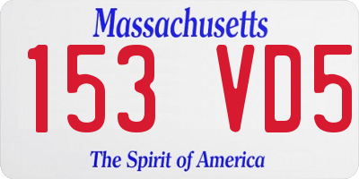 MA license plate 153VD5