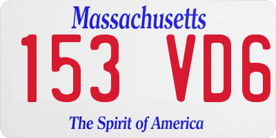 MA license plate 153VD6