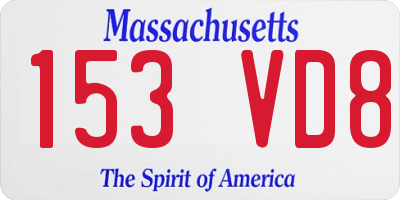 MA license plate 153VD8
