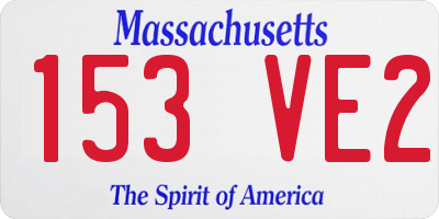 MA license plate 153VE2