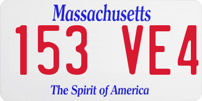 MA license plate 153VE4