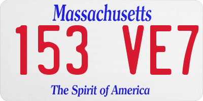 MA license plate 153VE7