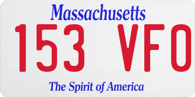MA license plate 153VF0