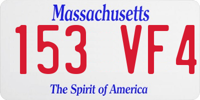 MA license plate 153VF4