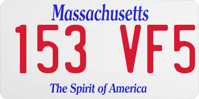 MA license plate 153VF5