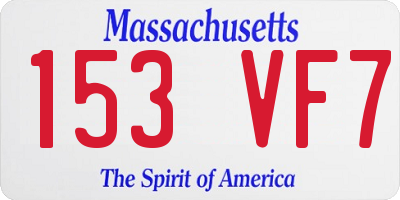 MA license plate 153VF7