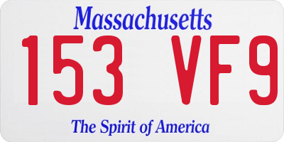 MA license plate 153VF9