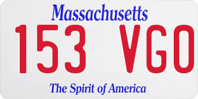 MA license plate 153VG0