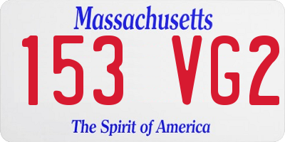 MA license plate 153VG2