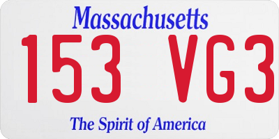 MA license plate 153VG3