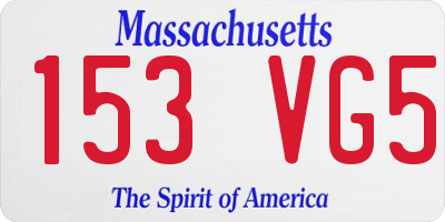 MA license plate 153VG5