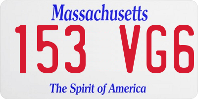 MA license plate 153VG6