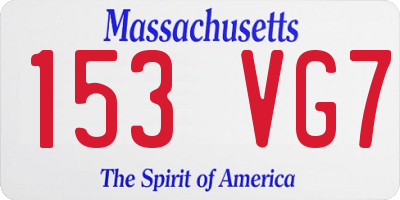 MA license plate 153VG7