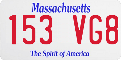 MA license plate 153VG8