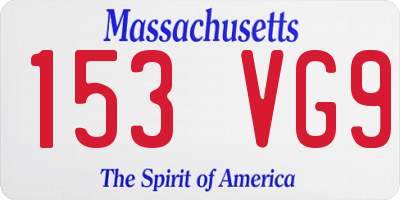 MA license plate 153VG9