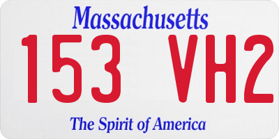 MA license plate 153VH2