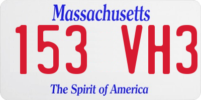 MA license plate 153VH3