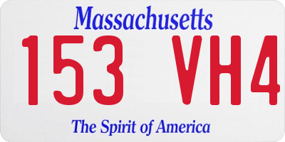 MA license plate 153VH4