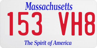MA license plate 153VH8